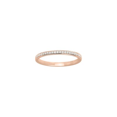 Bague en or rose et diamant, 0.13ct