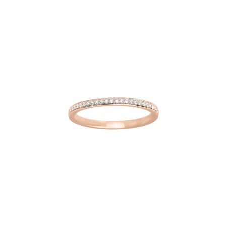 Bague en or rose et diamant, 0.13ct