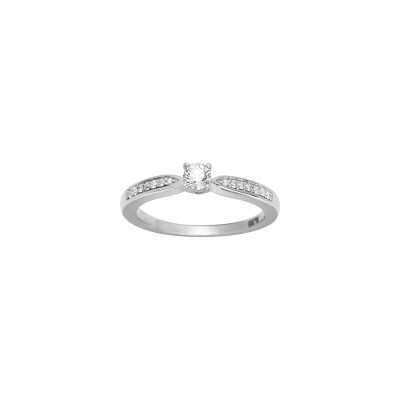 Solitaire en or blanc et diamant 0.28ct