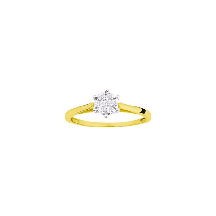 Bague en or jaune et diamant, 0.14ct