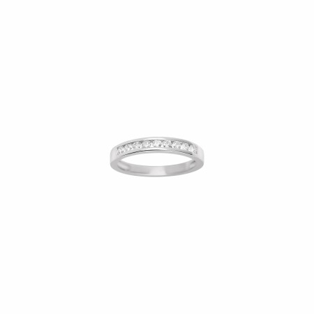 Alliance demi tour en or blanc et diamants 0.30ct