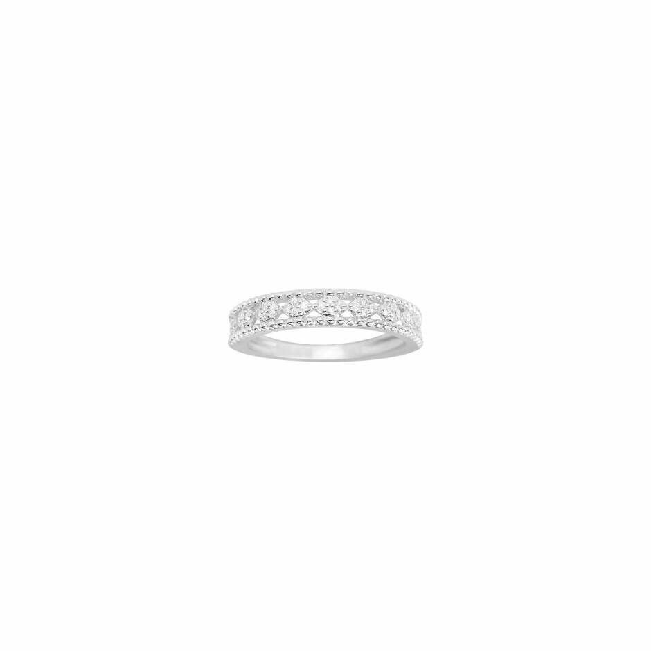 Bague en or blanc et diamants