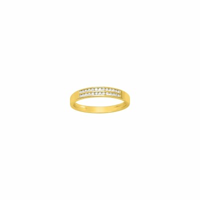 Alliance demi tour en or jaune et diamants 0.12ct