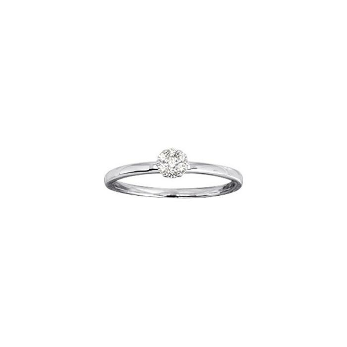 Bague en or blanc et diamant, 0.10ct