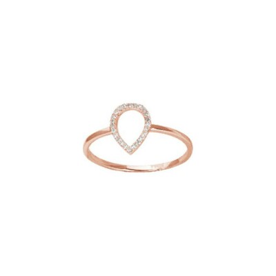 Bague en or rose et diamant, 0.07ct