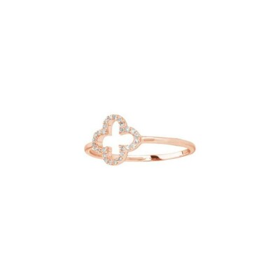 Bague en or rose et diamant, 0.09ct