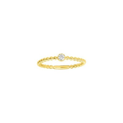 Solitaire en or jaune et diamant 0.07ct