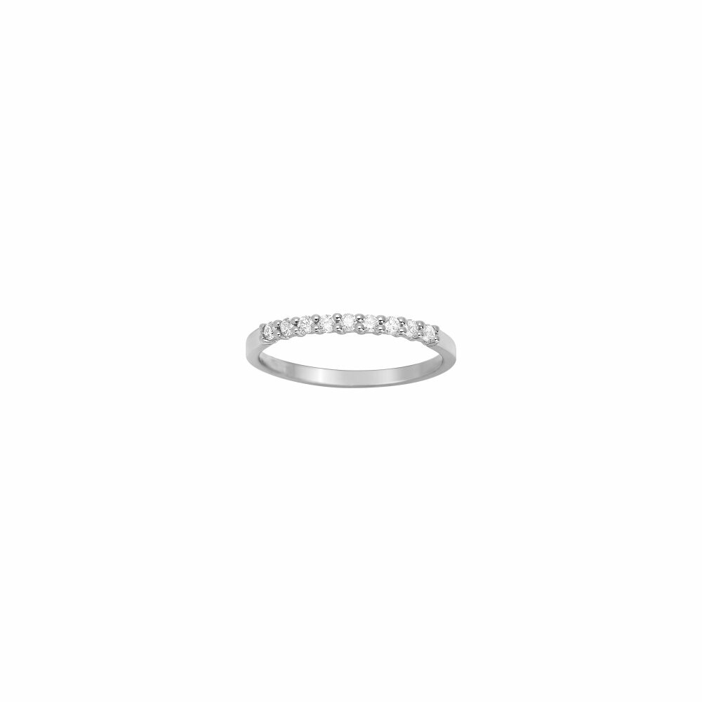 Alliance demi tour en or blanc et diamants 0.18ct