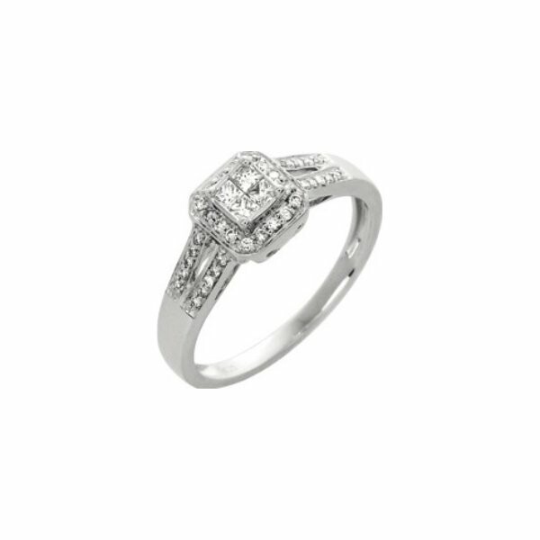 Bague en or blanc et diamants 0.25ct