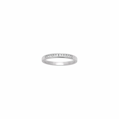 Alliance demi tour en or blanc et diamants 0.12ct