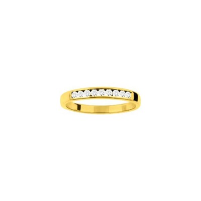 Bague en or jaune et oxyde de zirconium