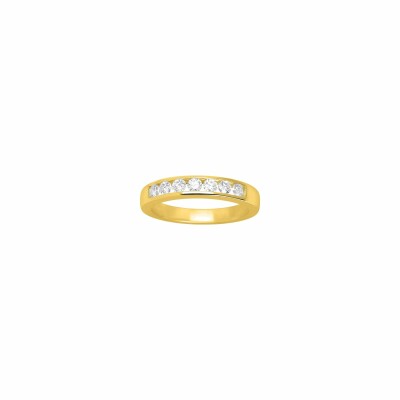 Alliance demi tour en or jaune et diamants 0.43ct