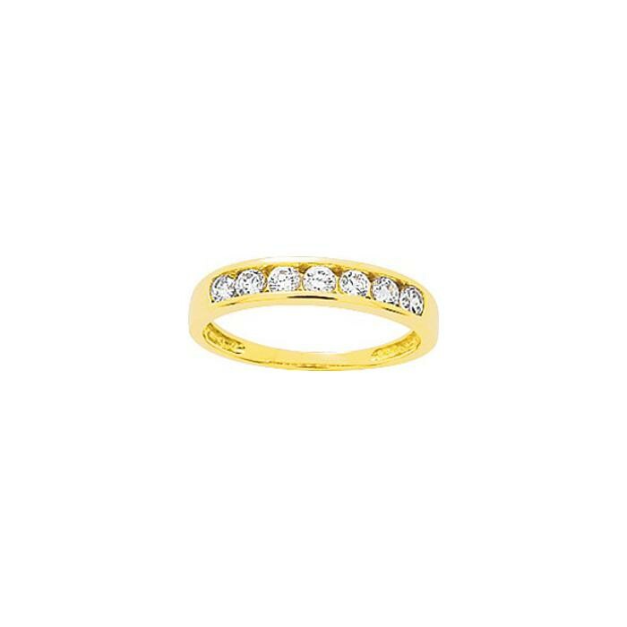 Bague en or jaune et oxyde de zirconium