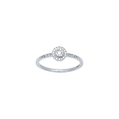 Bague en or blanc et diamant, 0.10ct