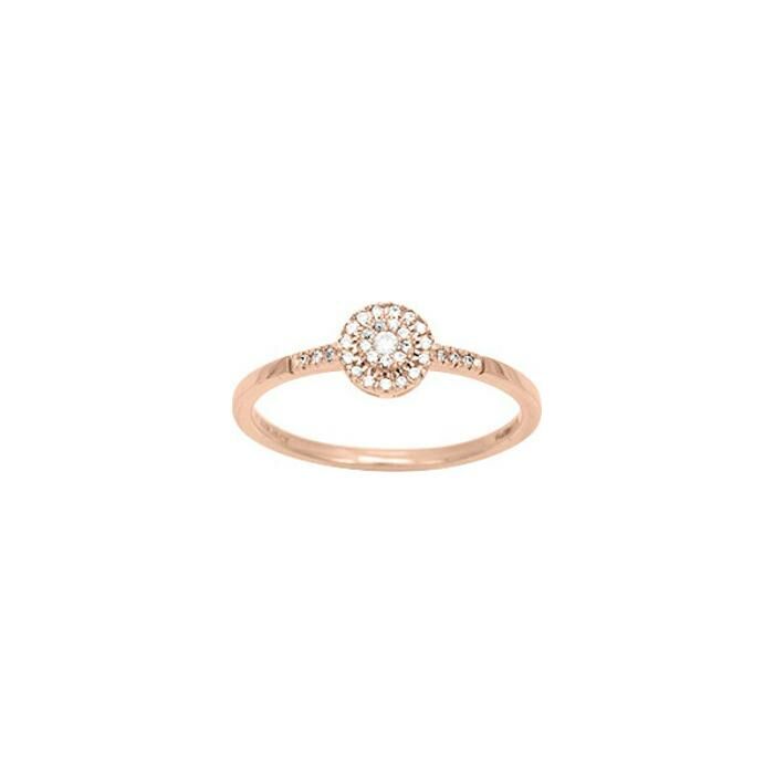 Bague en or rose et diamant, 0.10ct