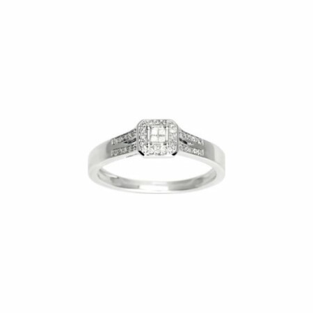 Bague en or blanc et diamants 0.1ct