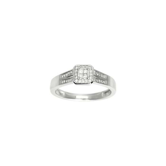 Bague en or blanc et diamant, 0.15ct