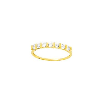 Alliance demi-tour en or jaune et oxydes de zirconium