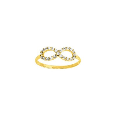 Bague infini en or jaune et oxydes de zirconium