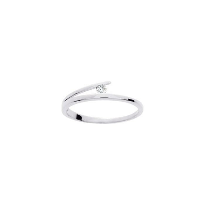 Solitaire en or blanc et diamant 0.05ct