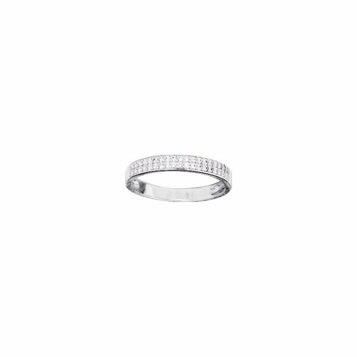 Bague en or blanc et oxydes de zirconium