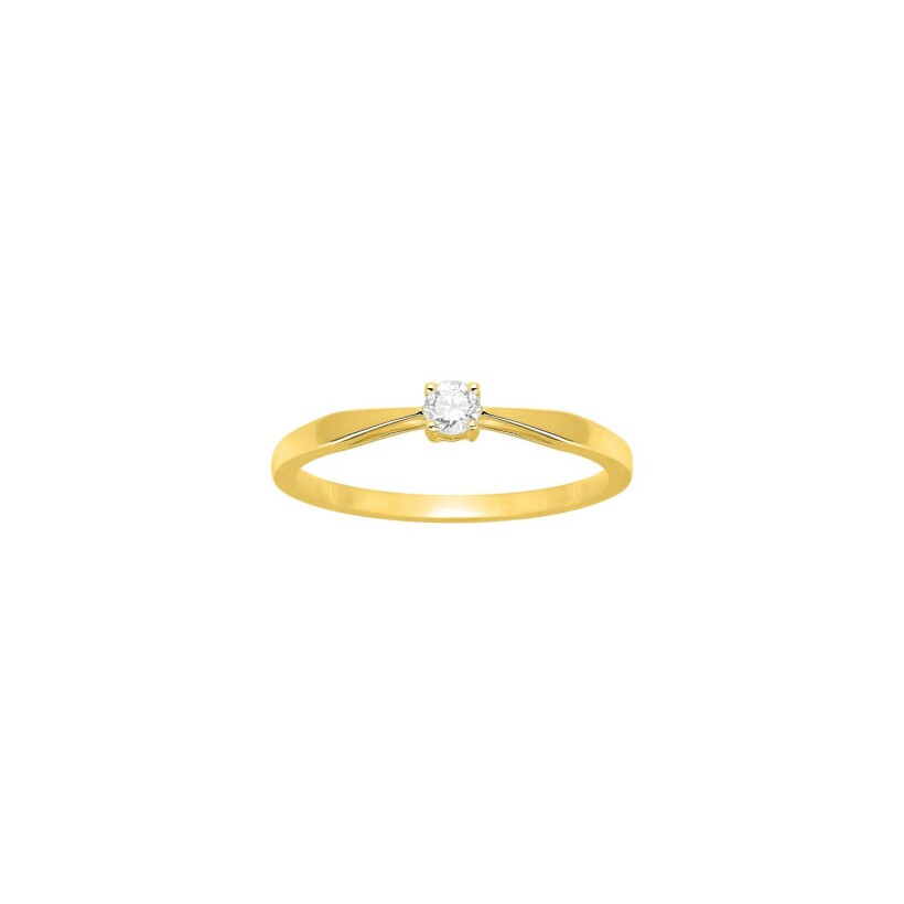 Solitaire en or jaune et diamant 0.10ct