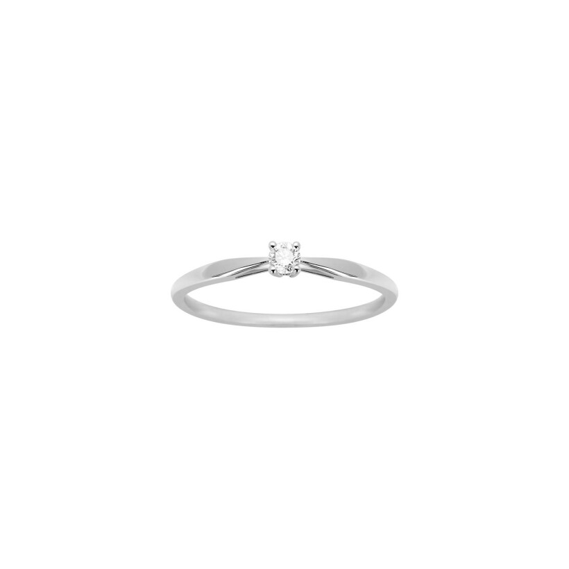 Solitaire en or blanc et diamant 0.08ct