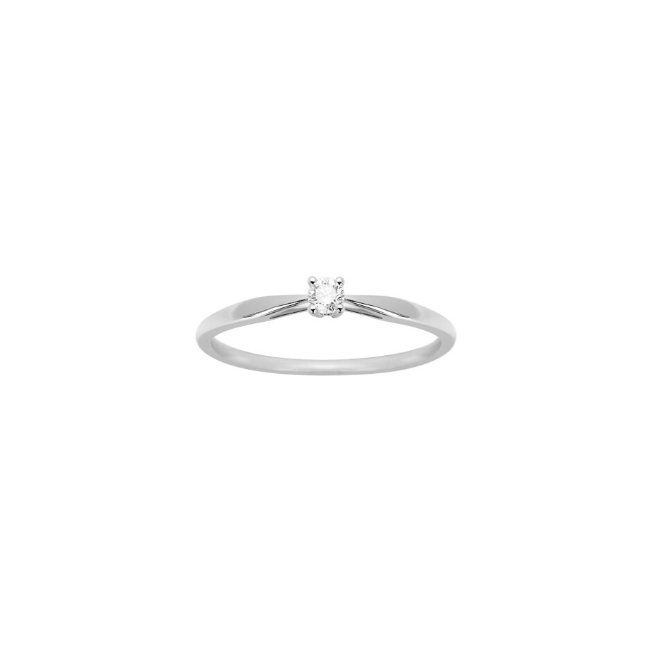 Solitaire en or blanc et diamant 0.08ct