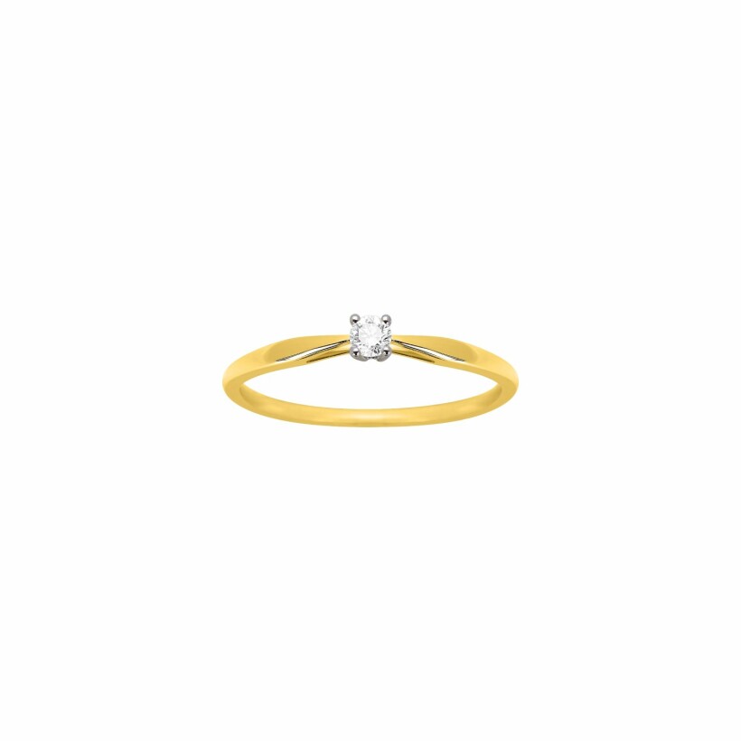 Solitaire en or jaune et diamant 0.08ct