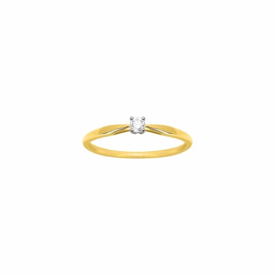 Solitaire en or jaune et diamant 0.08ct