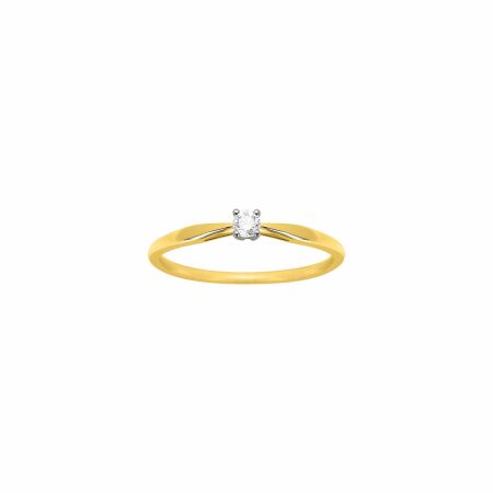 Solitaire en or jaune et diamant 0.08ct