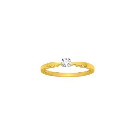 Solitaire en or jaune et diamant 0.14ct