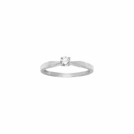 Solitaire en or blanc et diamant 0.18ct