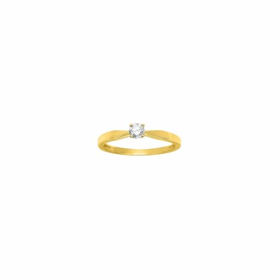 Solitaire en or jaune et diamant 0.18ct