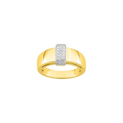 Bague en or jaune et diamants 0.16ct