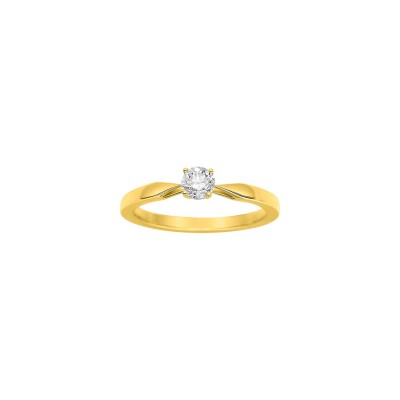 Solitaire en or jaune et diamant 0.35ct