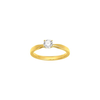 Solitaire en or jaune et diamant 0.40ct