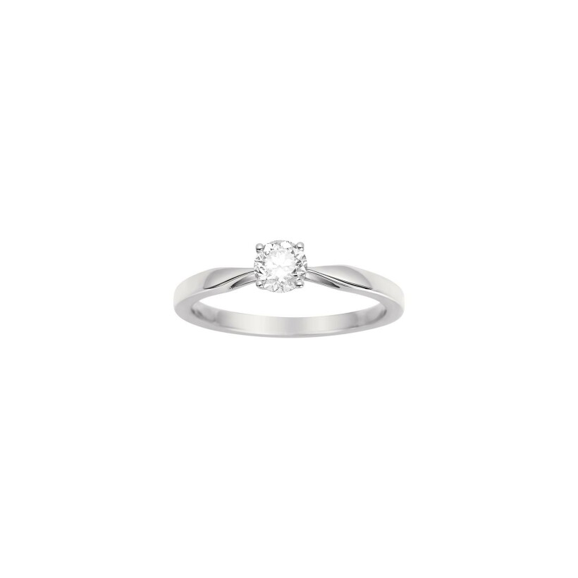 Solitaire en or blanc et diamant 0.40ct