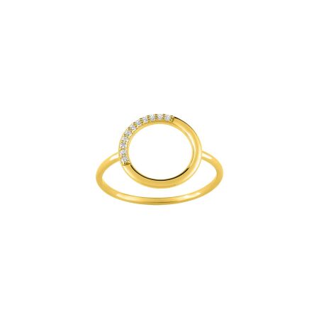 Bague en or jaune et oxyde de zirconium