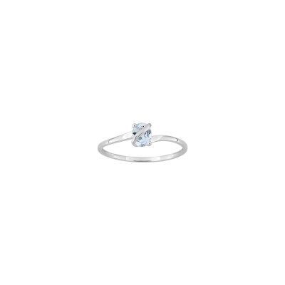 Bague en or blanc et aigue-marine