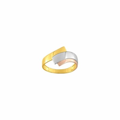 Bague en or jaune, or blanc et or rose