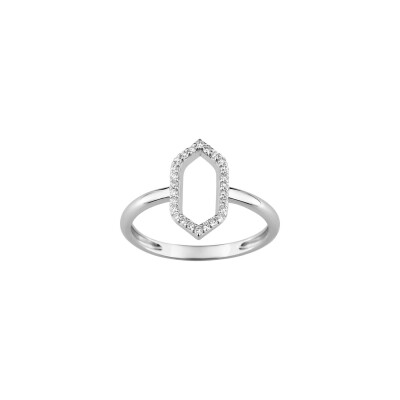Bague en or blanc et diamant, 0.16ct