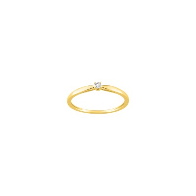 Solitaire en or jaune et diamant 0.05ct