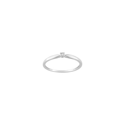 Solitaire en or blanc et diamant 0.05ct