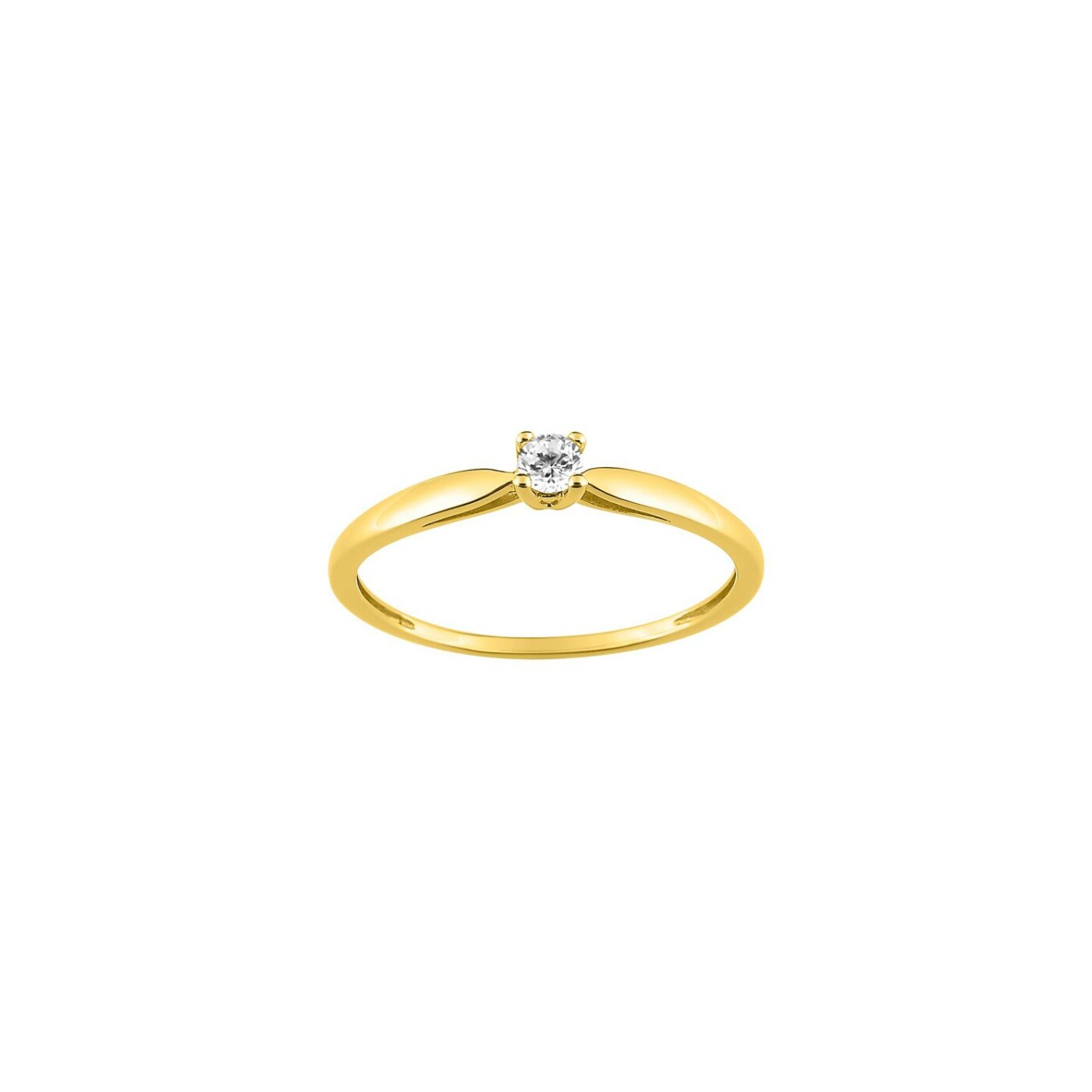 Solitaire en or jaune et diamant 0.10ct