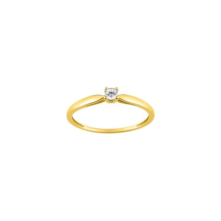 Solitaire en or jaune et diamant 0.10ct