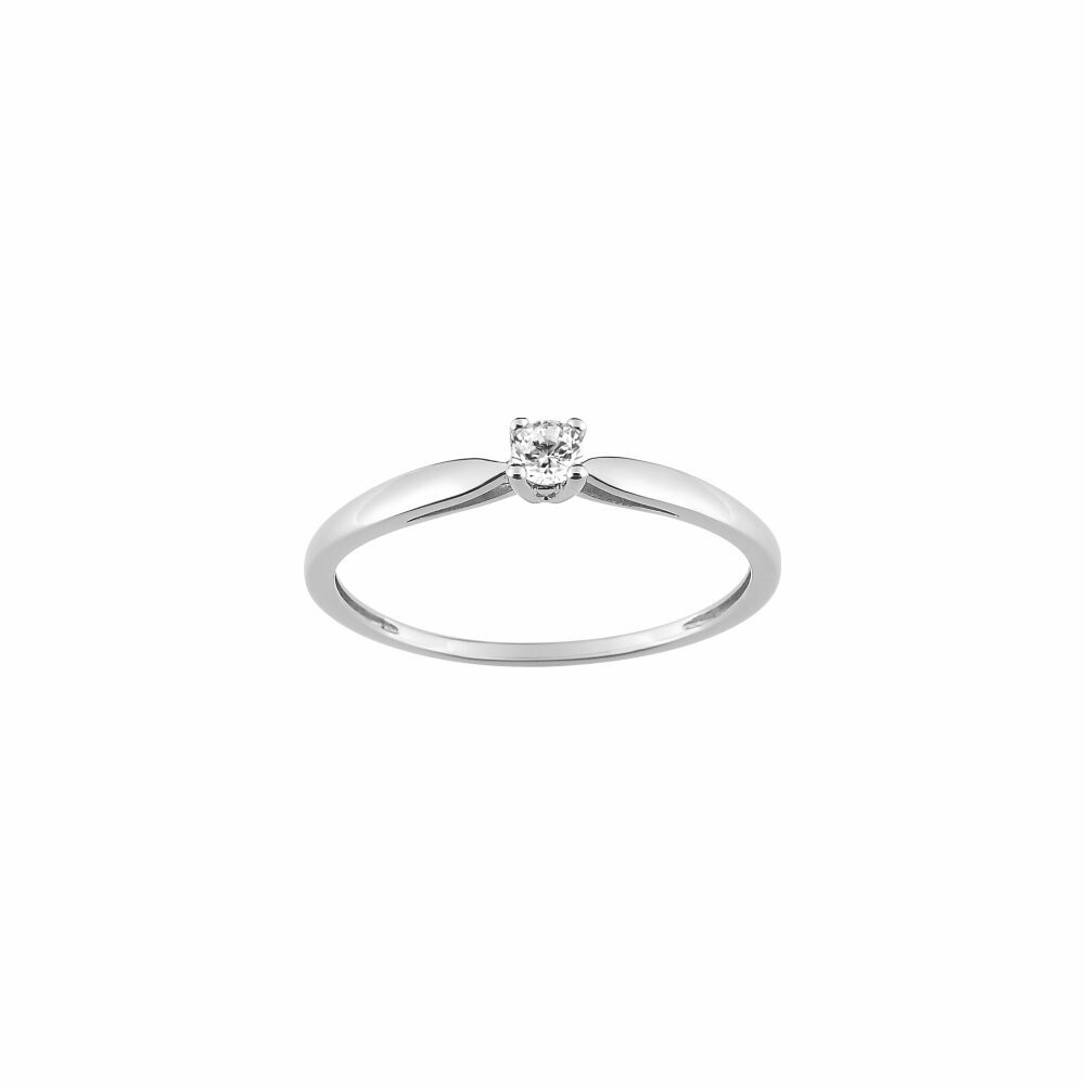 Solitaire en or blanc et diamant 0.10ct