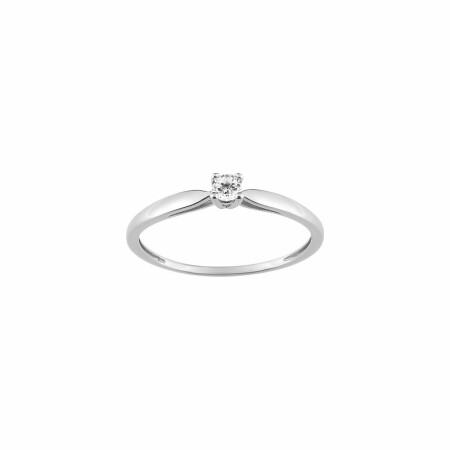 Solitaire en or blanc et diamant 0.10ct