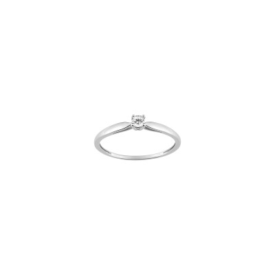 Solitaire en or blanc et diamant 0.1ct