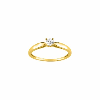 Solitaire en or jaune et diamant 0.15ct